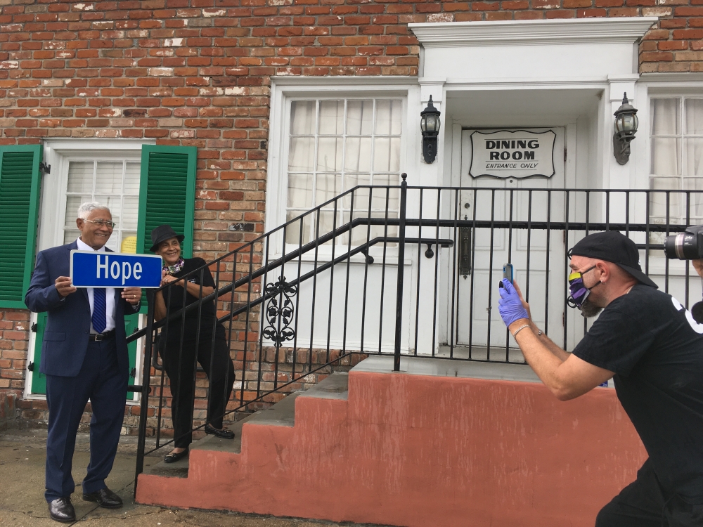 A street sign is spreading the message of ‘Hope’ throughout New Orleans