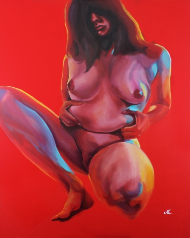 MARCELLA COLAVECCHIO  Smile, Bitch, 2020  acrylic on canvas  60h x 48w in